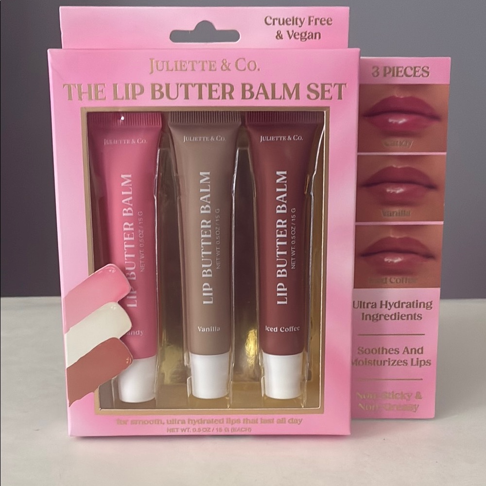 Juliette and Co. The Lip Butter Balm Set – 3-Piece, Vegan & Cruelty-Free